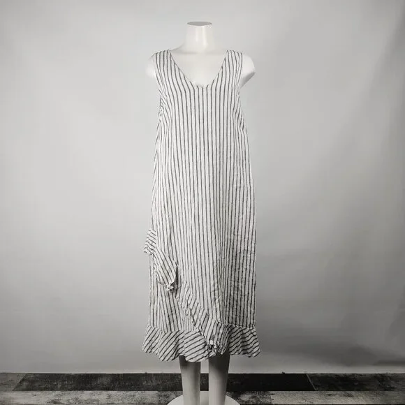 chinese dress ladies PRINTED LINEN BLEND HYPNOTIC DRESS  Lord & Taylor